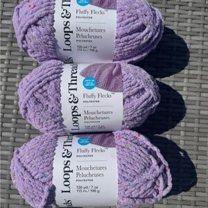 Loops & Threads Fluffy Flecks Purple Yarn